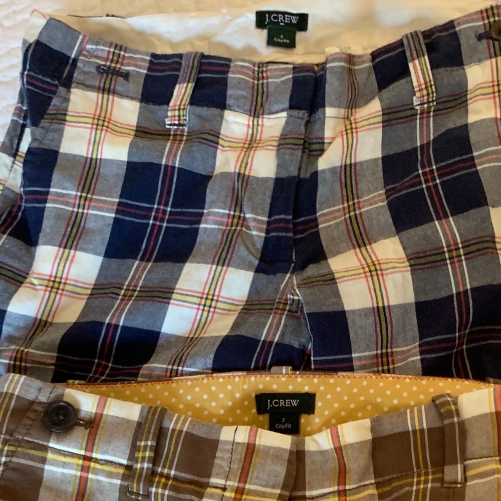 J. Crew city fit plaid shorts
